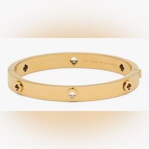 Kate Spade Spot The Spade Studded Hinged Bangle Gold NWT